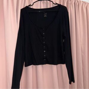 Women's Black Button-Up Top